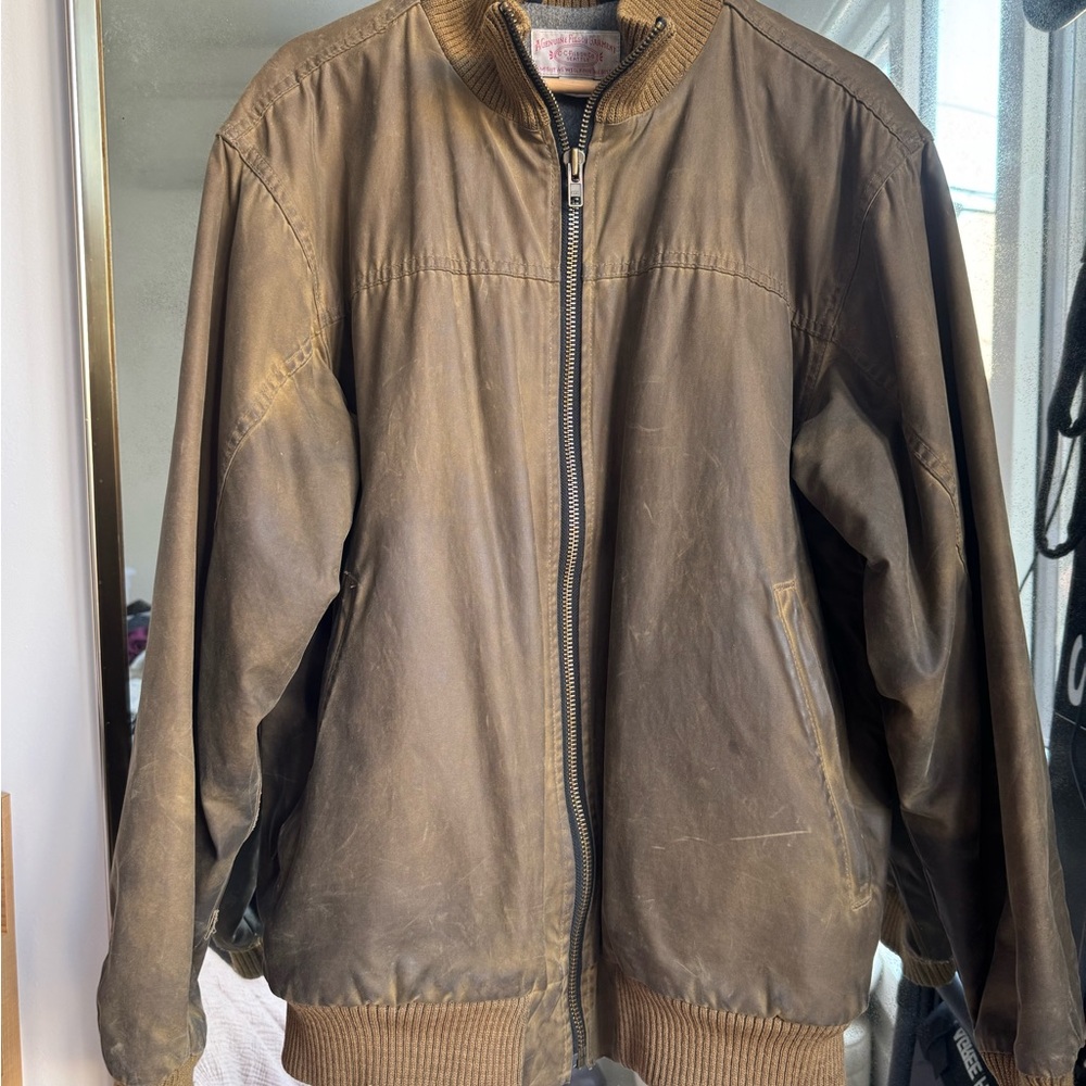 Filson Men's Oilcloth Brown Bomber Jacket